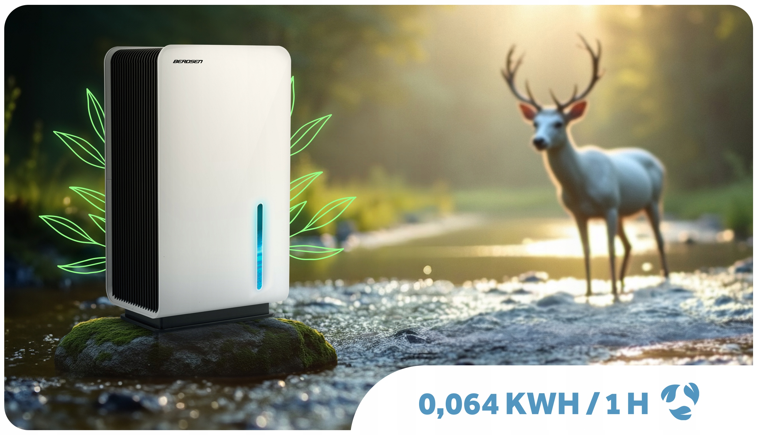 ODVLAŽIVAČ ZRAKA APSORBTOR VLAGE 64W HEPA 34dB TAJMER LED Berdsen Snaga 64 W