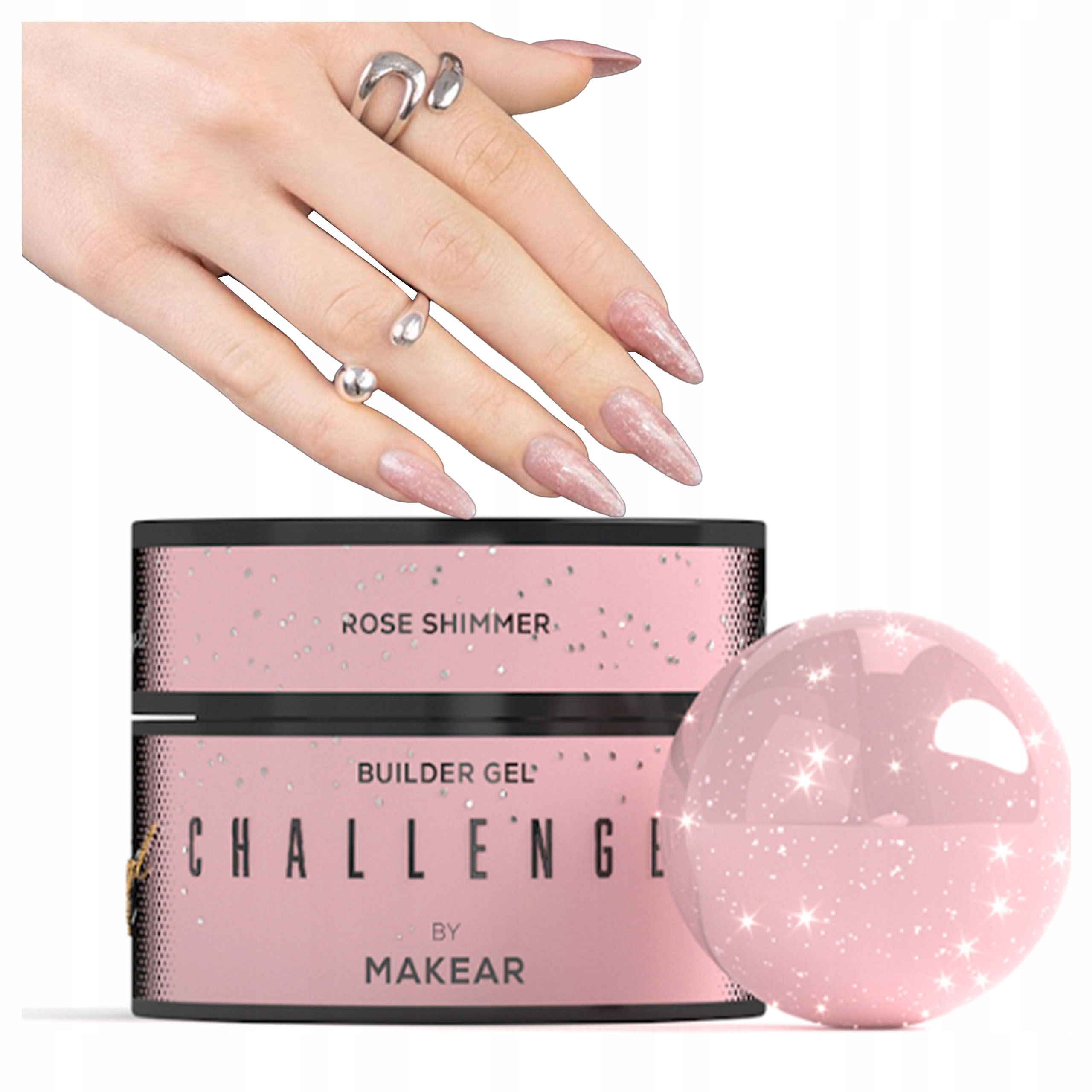 Challengel Shimmer Rose HG14 Różowy Żel Budujący z Drobinkami