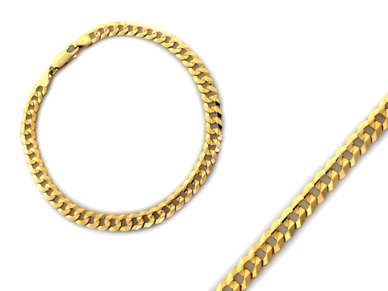 Náramek zlatý hrubý 585 Pancerka 5 mm bez kamenů r22 Na Dárek 6.11 g