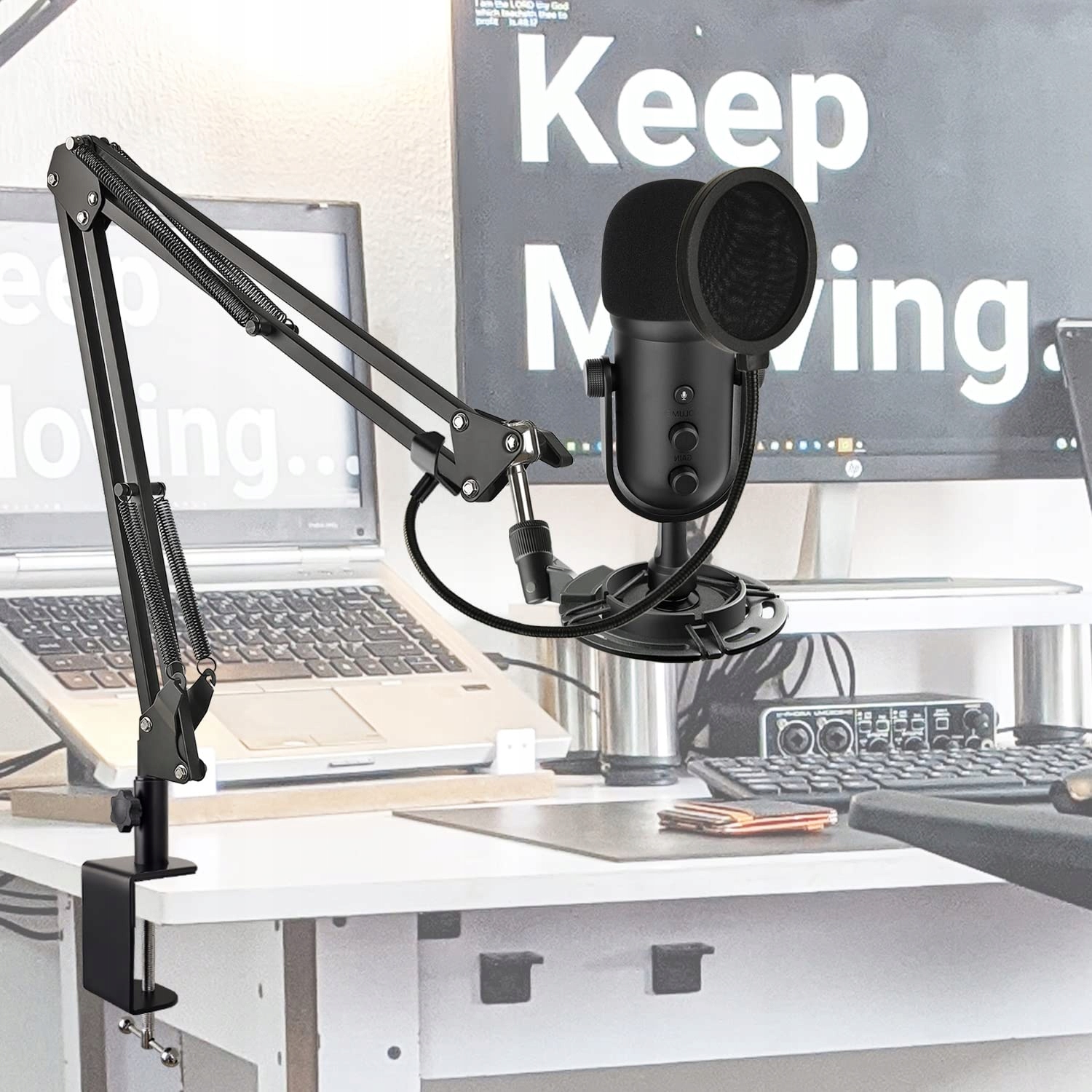 Rigych Seiren V2 Pro Mikrofon Ramię Pop Filtr Uchwyt Biurkowy Stojak — miniatura 2