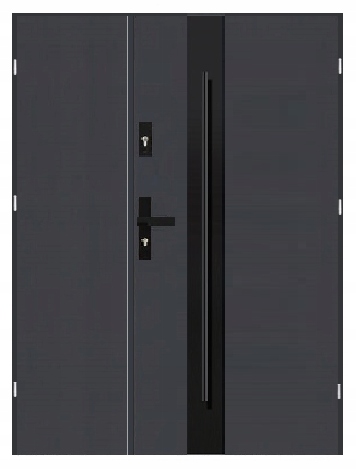 DRZWI ZEWNĘTRZNE DWUSKRZYDŁOWE FUTURE26 DUO BLACK Szerokość drzwi 140 cm