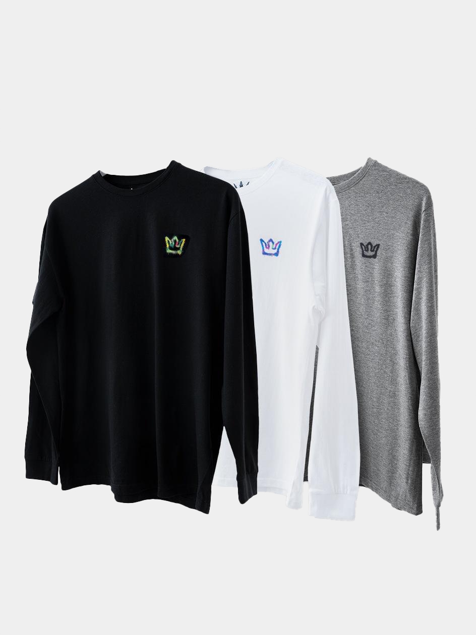 Sada 3 kusů triček s dlouhým rukávem Longsleeve Jigga Spray S