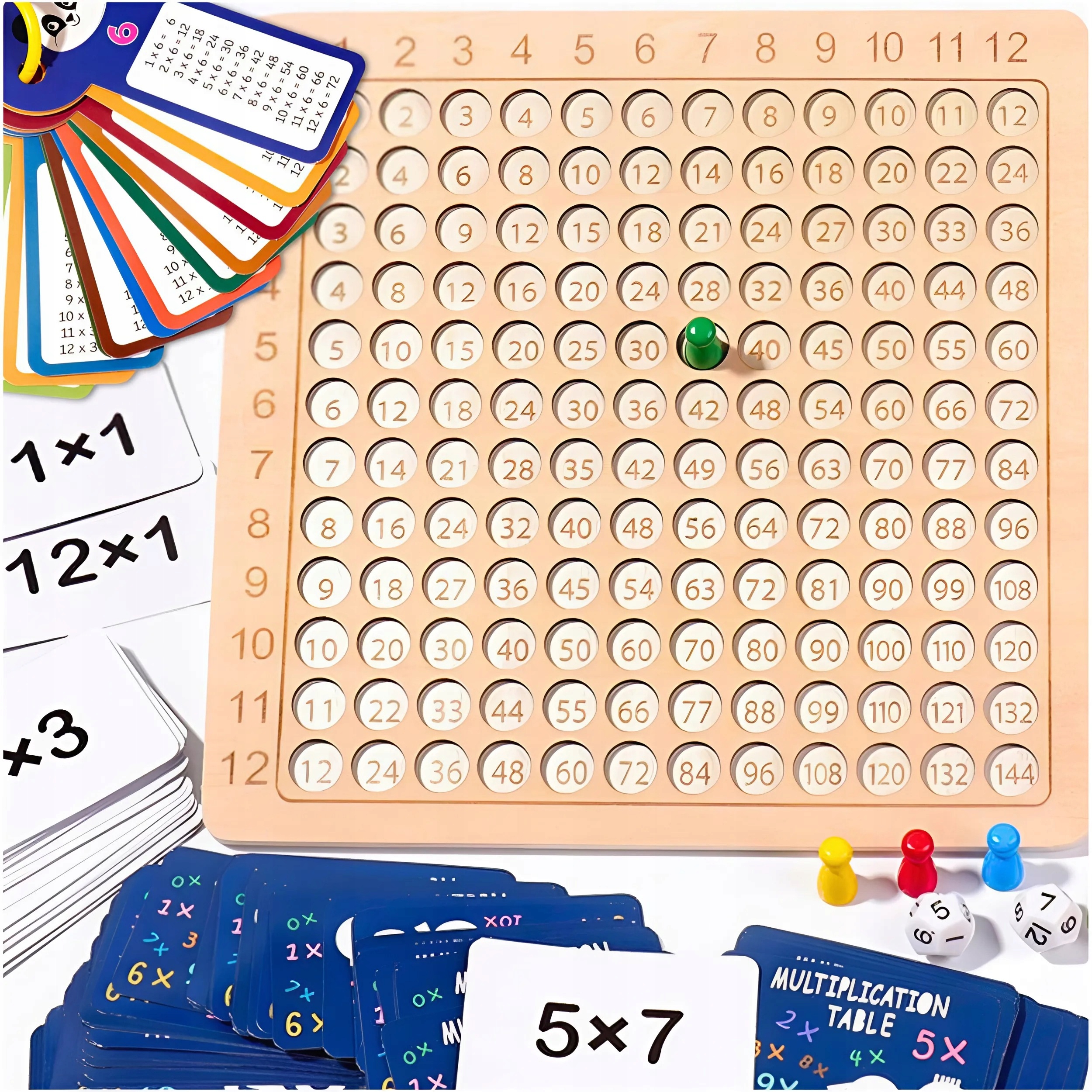 TABLICZKA MNOŻENIA DREWNIANA GRA EDUKACYJNA 2w1 NAUKA LICZENIA DLA DZIECI Marka bez marki