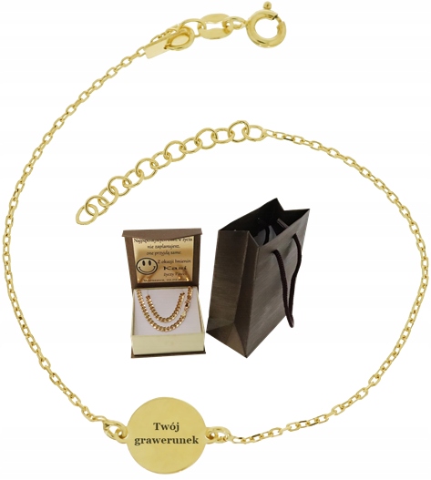 Zlatý Plný Dámský Náramek Ankier Modulární Pr. 585 925 Gravírování Bonus