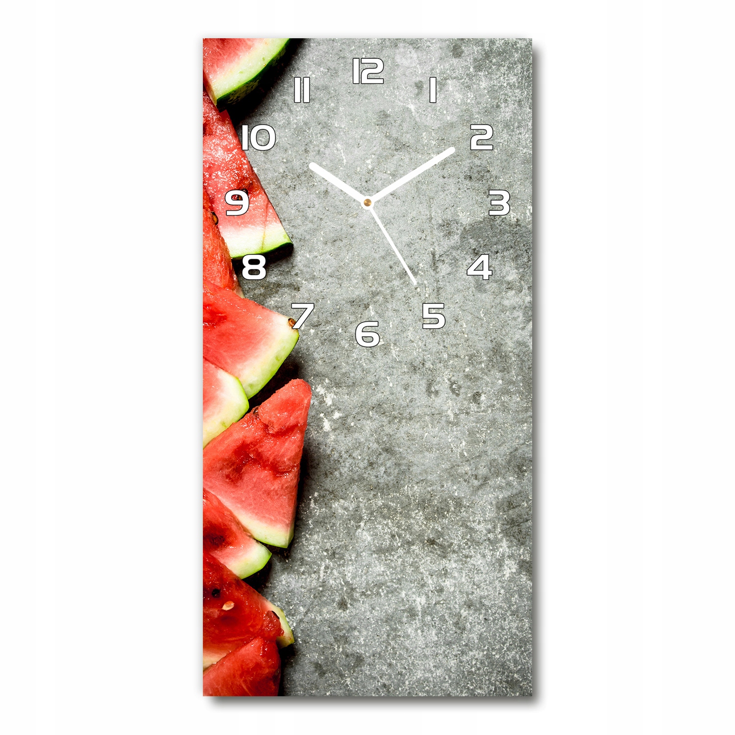 

Nowoczesny cichy zegar ścienny Arbuz 30x60 pionowy