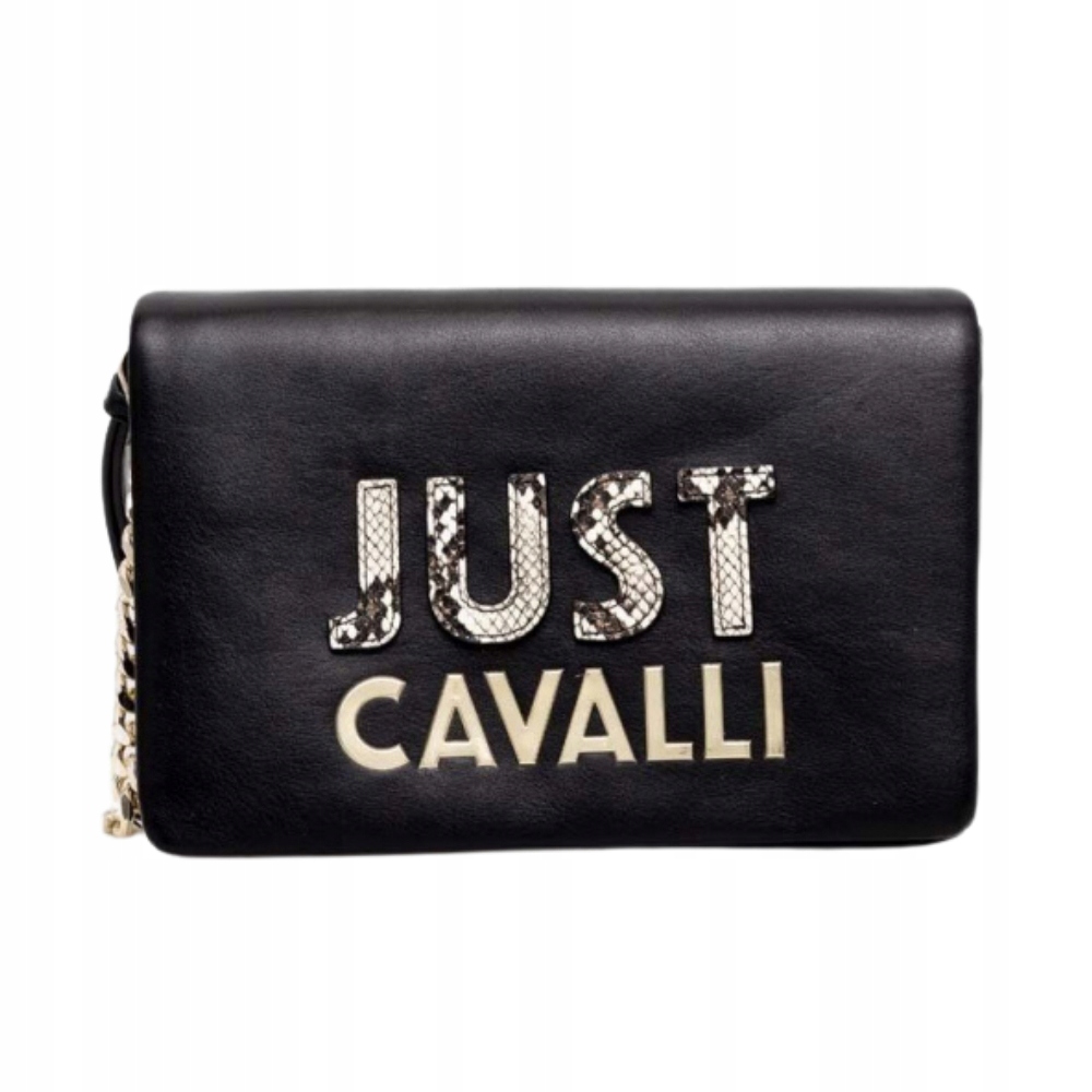 Just Cavalli Černá kabelka s logem Cut Out