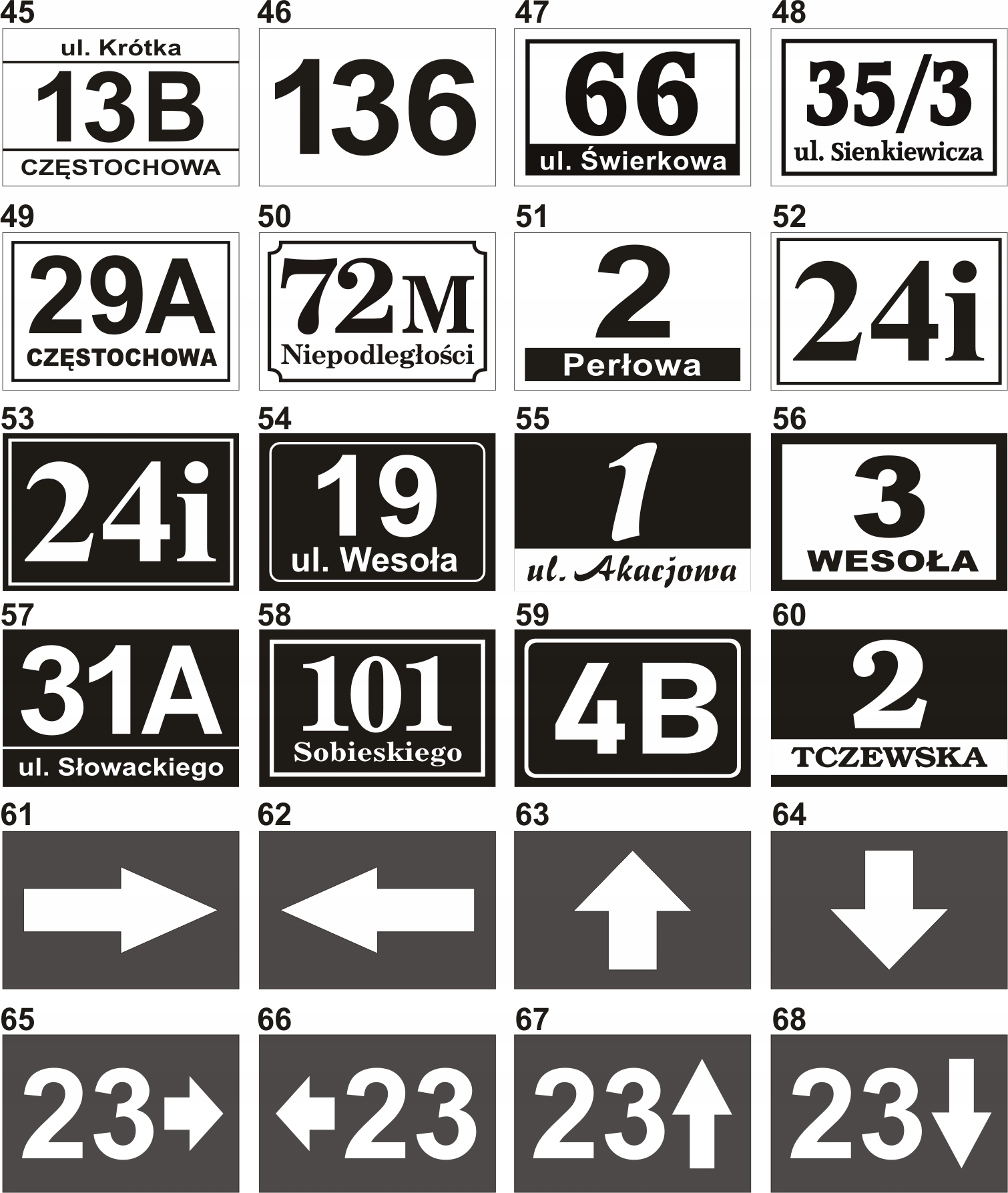 TABLICZKA ADRESOWA numer budynku 15x21cm PCV Szerokość produktu 15 cm