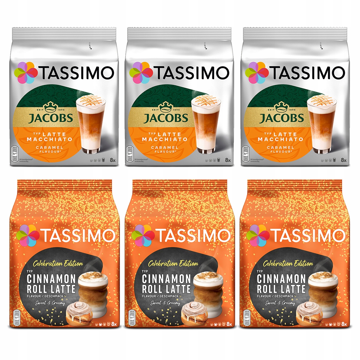 Kapsułki Tassimo Latte Macchiato Caramel & Cinnamon Roll 5+1 Gratis!