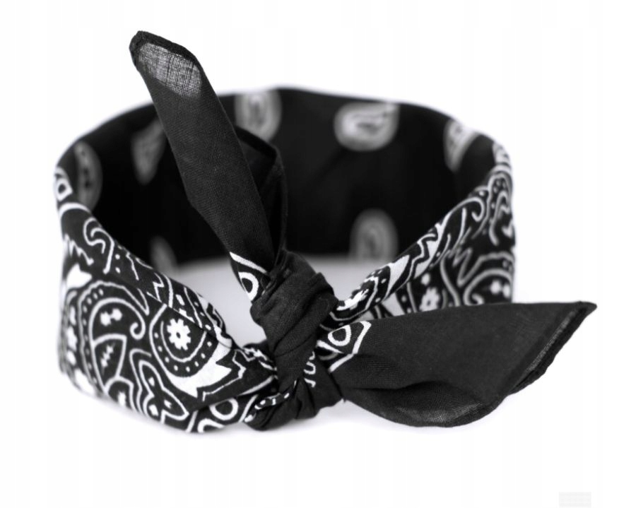 Bandana Bandanka Apaszka Chusta na Głowę Damska Męska Bawełniana Czarna