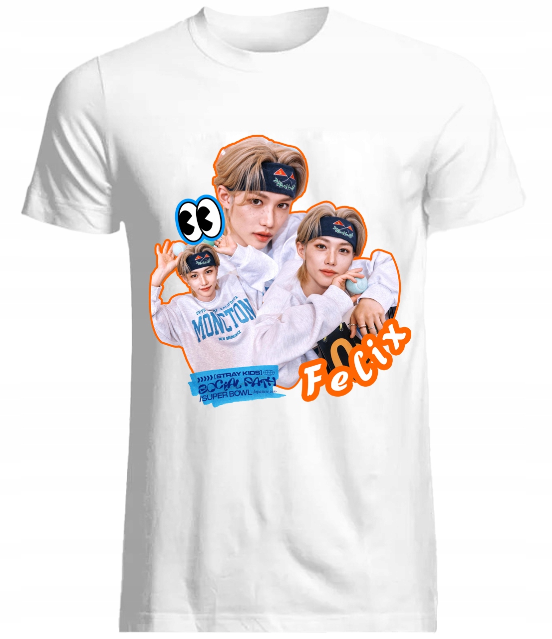 Koszulka K-pop Stray Kids Felix Bawełna 100% Wysokiej Jakości Biały 2XL