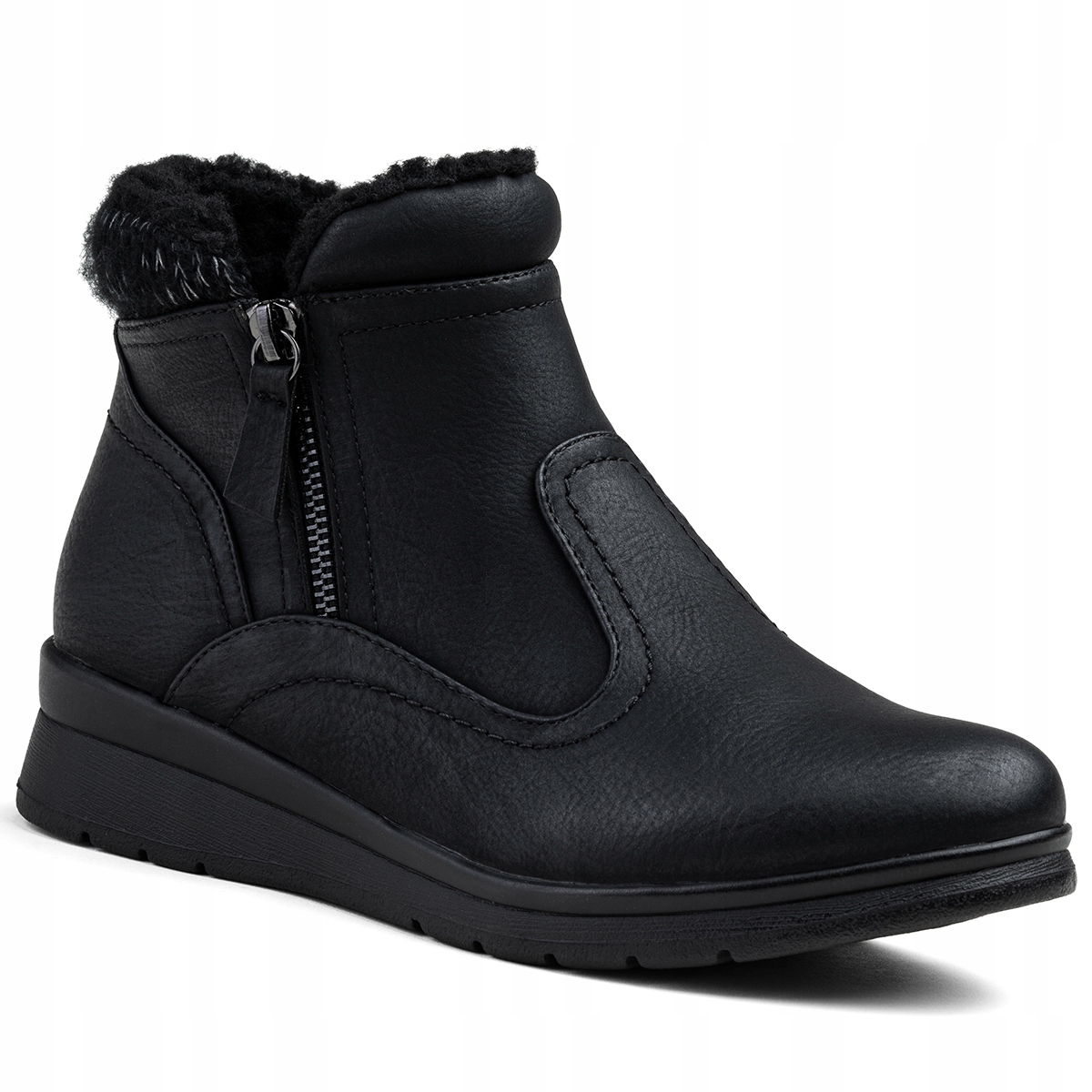 Kotníkové Boty na koturnu zateplené pohodlné Suwak teplé lehké měkké Wojtyłko 39