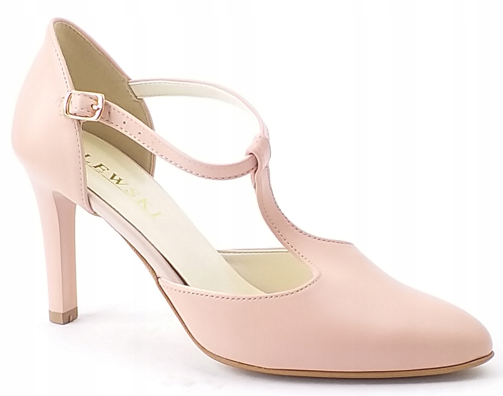 Lewski Damskie Czółenka Skórzane Na Szpilce Róż 38