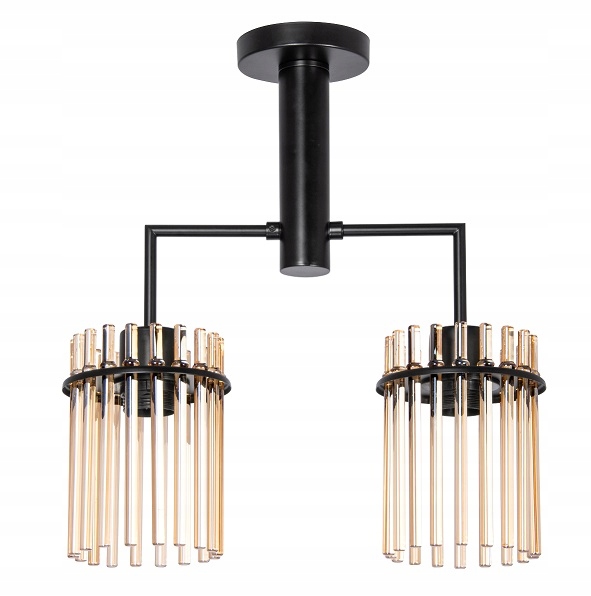 Medová dvojitá stropní svítidlo se skleněnými trubkami E27 do chodby haly