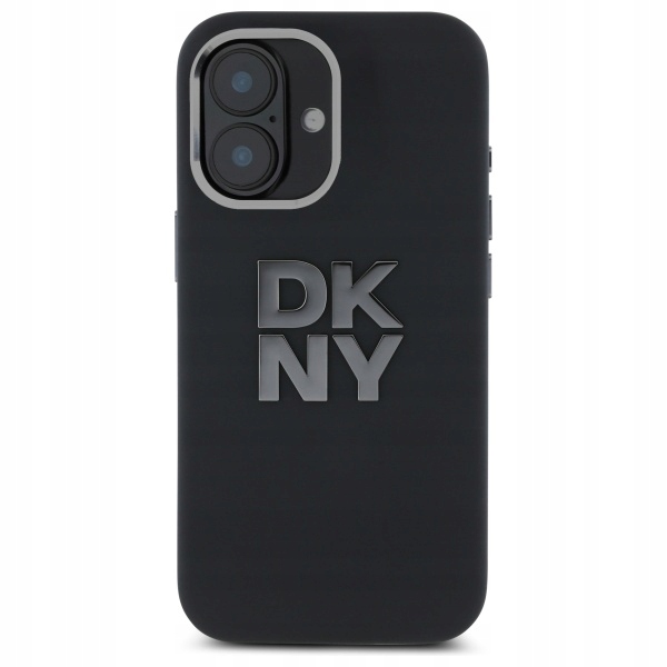 Pouzdro Dkny pro iPhone 16 6.1" černé Liquid Silicone Metal Logo