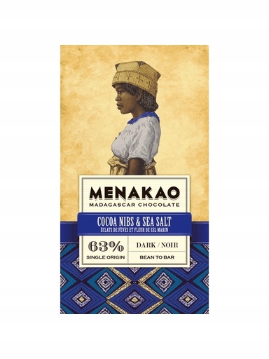 Levně 2x Menakao tmavá čokoláda 63% nibsy/sůl 75 g