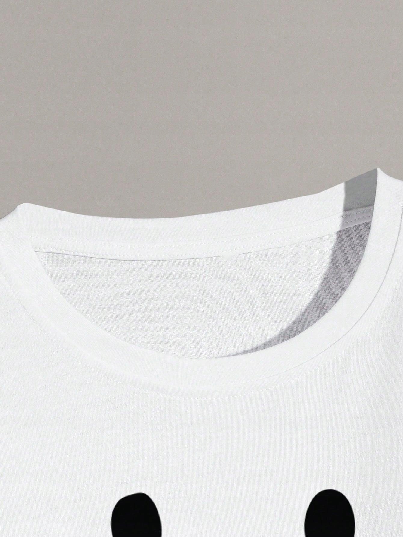 KOMPLET MĘSKI T-SHIRT+SPODENKI Z NADRUKIEM SHEIN S Materiał dominujący poliester