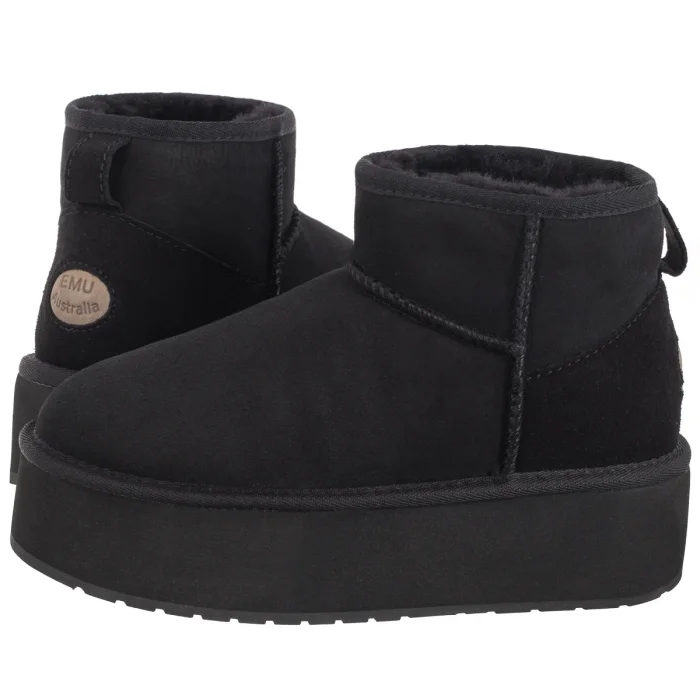 Dámské boty na platformě Emu Australia Stinger Micro Flatform Černé