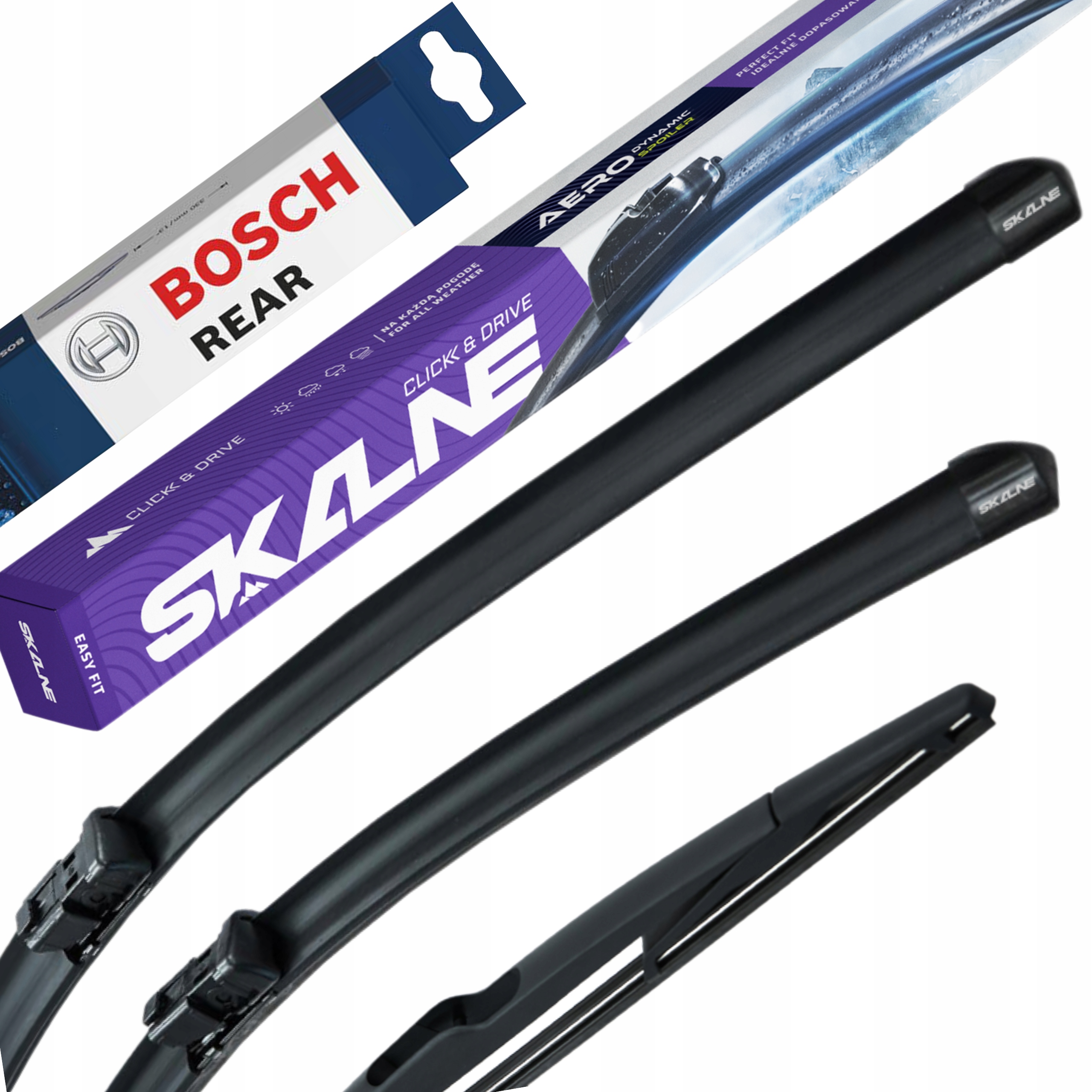 Wycieraczki Przód Tył Skalne, Bosch Renault Scenic Grand II 2004-2009