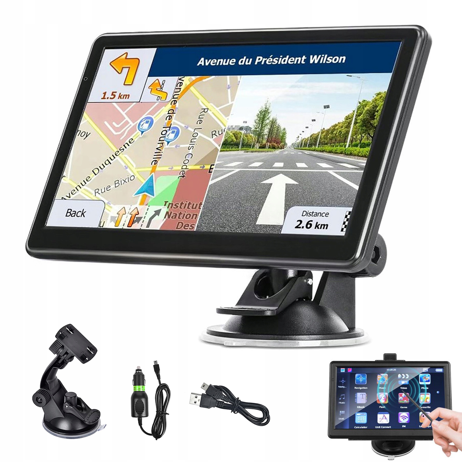 Nawigacja samochodowa Gps dla Ciężarówek Truck 7 Cali Ekran 8GB