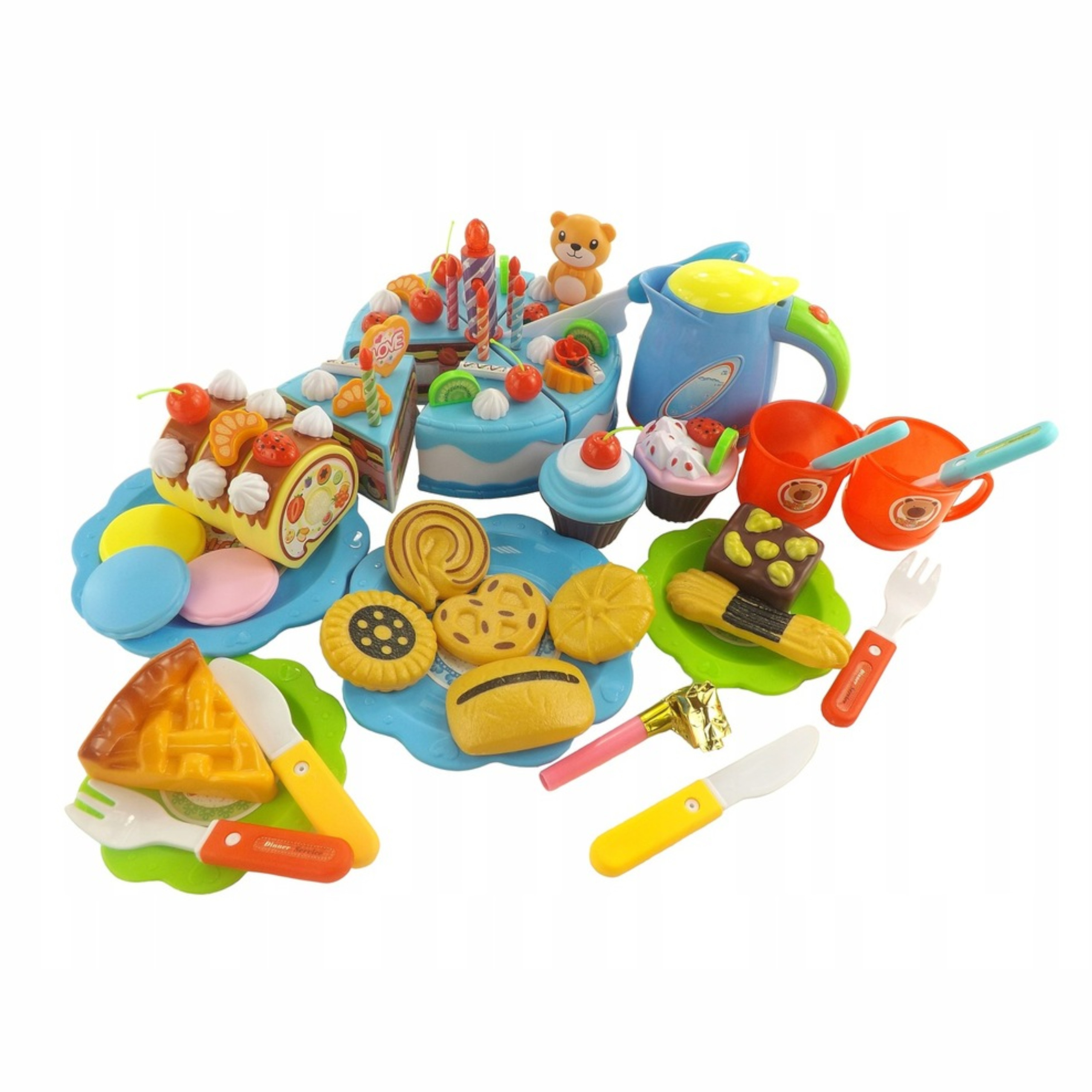 Tort urodzinowy do krojenia na rzepy 80 elementów WD-I58N Kolor dominujący odcienie niebieskiego