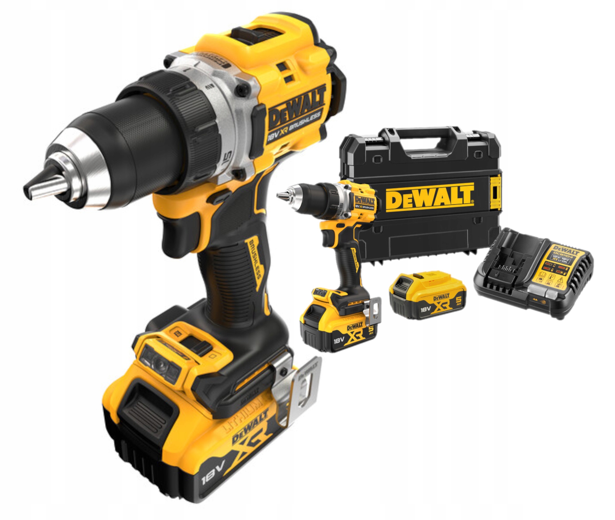 DeWALT Bezszczotkowa wiertarko-wkrętarka 2x 5AH 18V Xr Tstak DCD800P2T