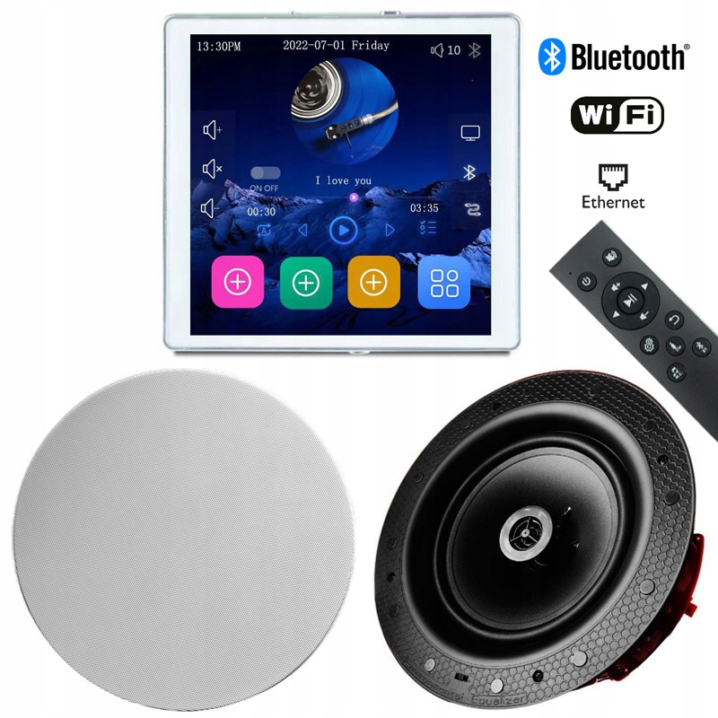 Hifi Music Podomítkové Internetové Rádio Wifi Bt 2 Reproduktory 8" 60W