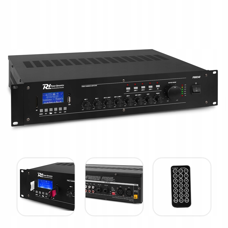 

Wzmacniacz 6KANAŁOWY 4STREFOWY Z Mikserem 100V240W