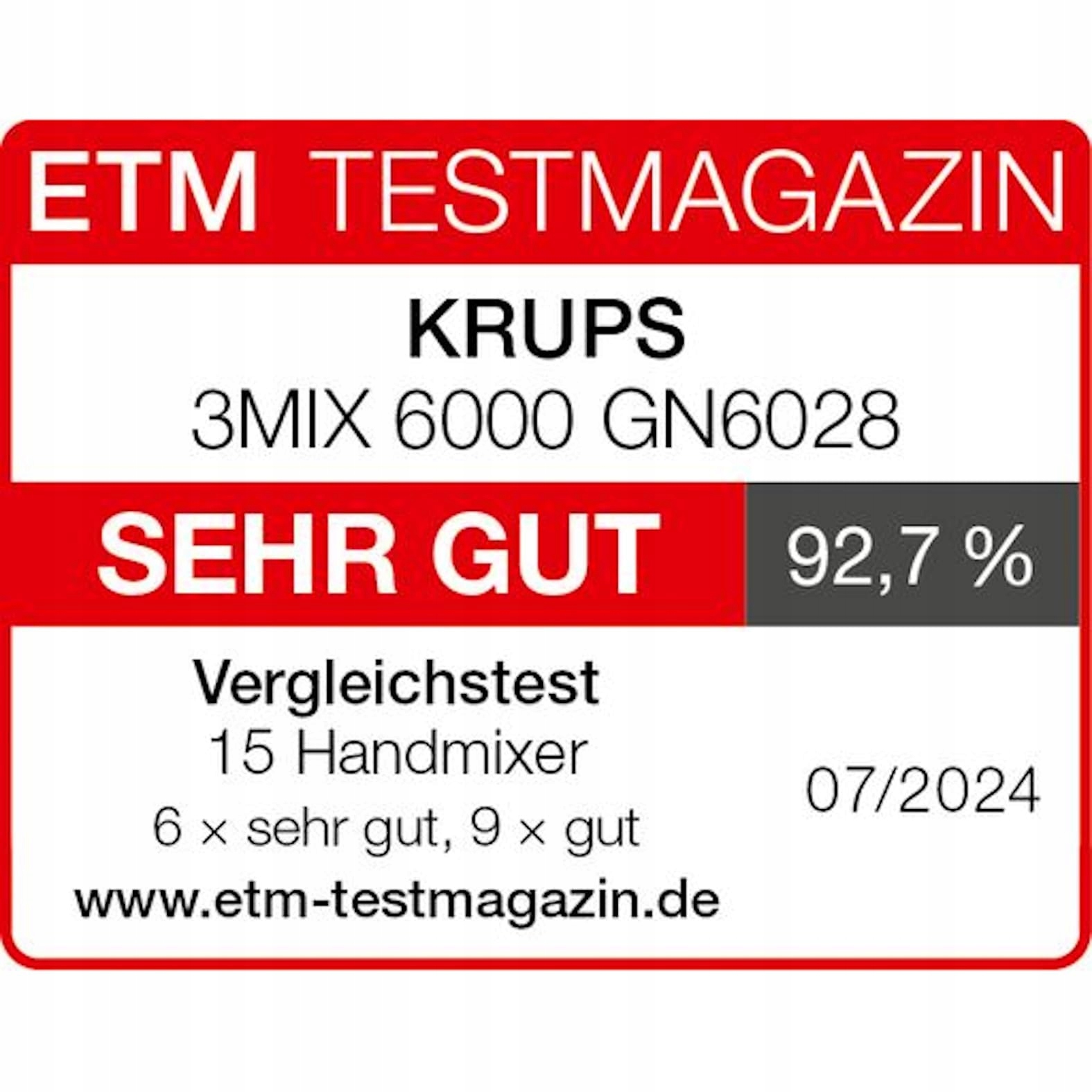 KRUPS GN6028 MIKSER RĘCZNY 600W, PRECYZYJNA KONTROLA, MIĘKKI UCHWYT — miniatura 3