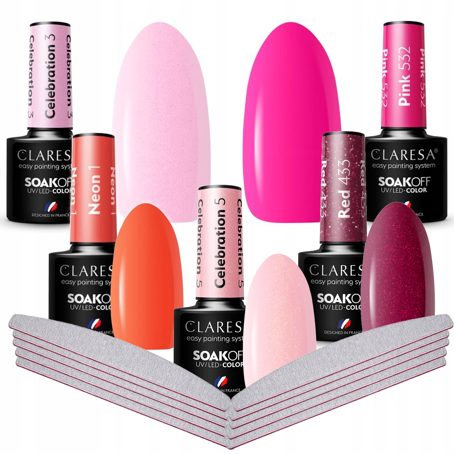 

Claresa 5x lakier hybrydowy 10x pilnik
