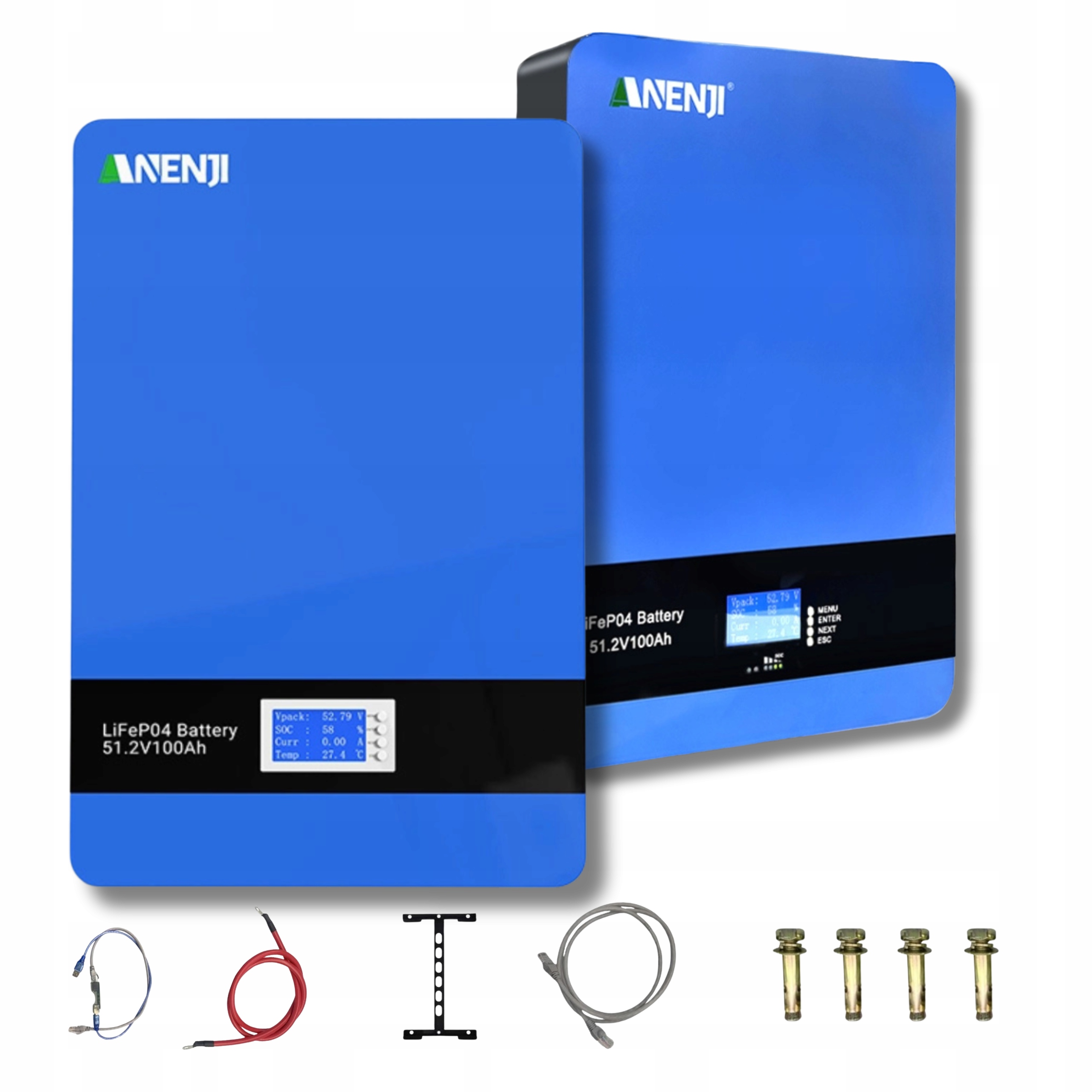 Zásobník proudu Baterie Akumulátor Anenji 5Kw 51.2V 100Ah Bms Off Grid 48V