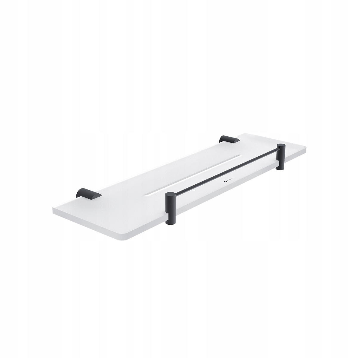 Nimco Bormo čierna polica do kúpeľne s ohrádkou, chróm, 40 cm Brc X440-X-90