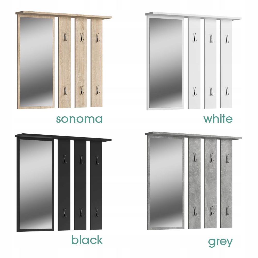 Wieszak Ścienny Lustro April Biały Do Przedpokoju EAN (GTIN) 5900949811604