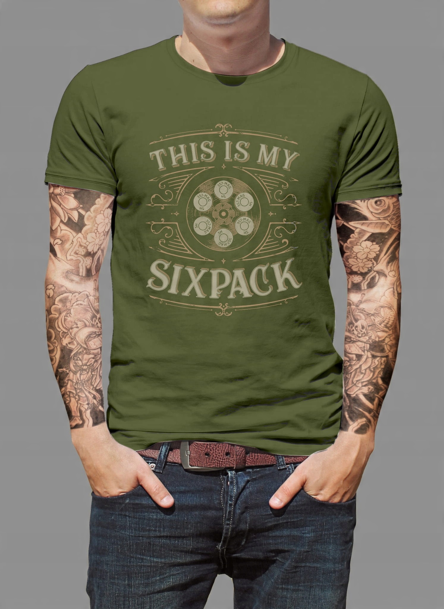 

Koszulka Sixpack - męska khaki M