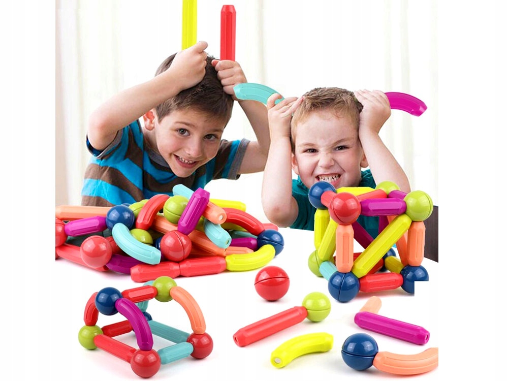 KLOCKI MAGNETYCZNE EDUKACYJNE MAGNETIC STICKS Marka bez marki