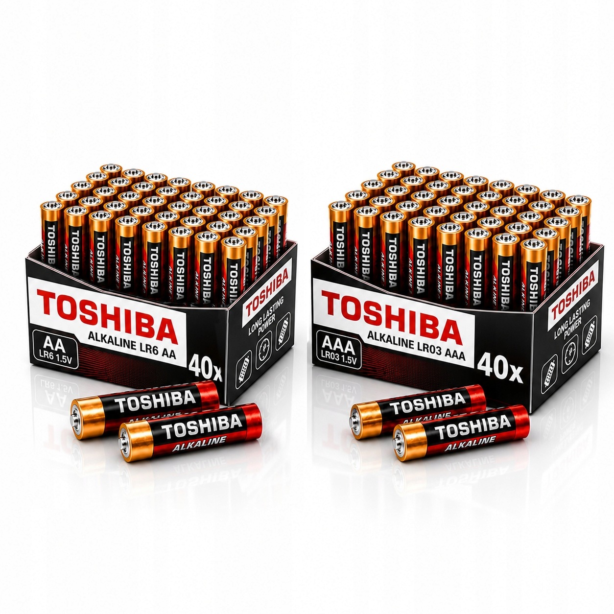 80x Baterie Toshiba Zestaw 40x Aa R6 40x Aaa R3 Mocne Japońskie Bateria
