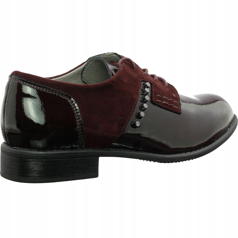 Bordowe półbuty sznurowane lakierowane Jezzi 39 Kod producenta ASA142-38