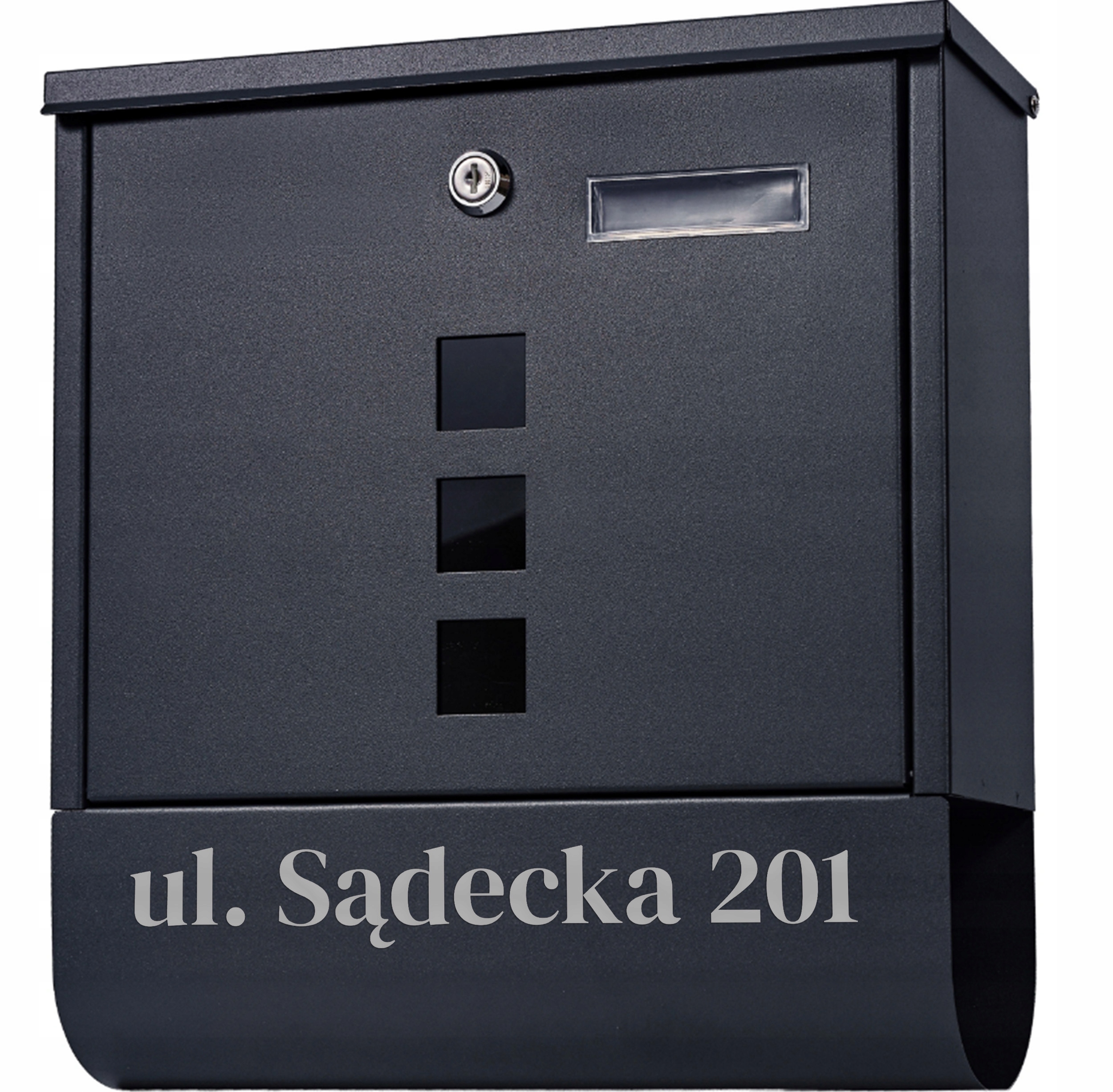 Poštovní Schránka Na Dopisy A Noviny Černá S Nápisem Tuba Na Poštu Adresa