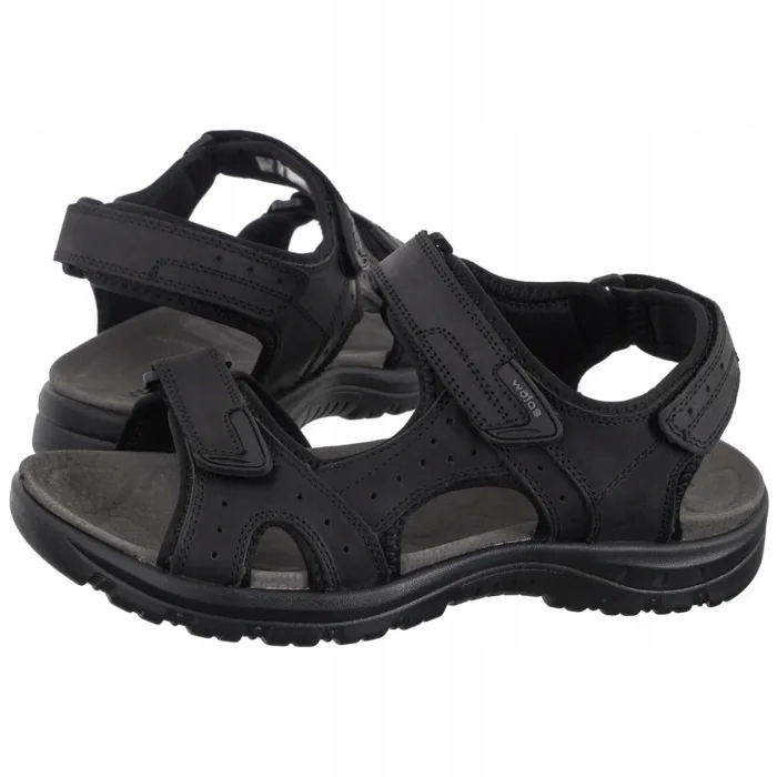 Pánské kožené sandály Wojas černé 29014-91, černé