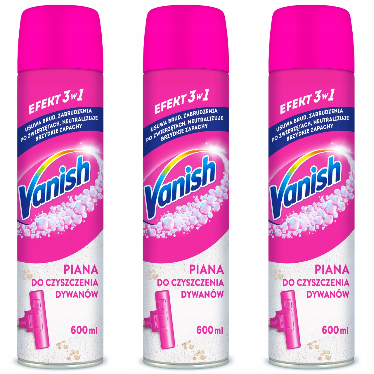 Levně Vanish Sada Pěna na praní čištění koberců a čalounění 3x 600ml