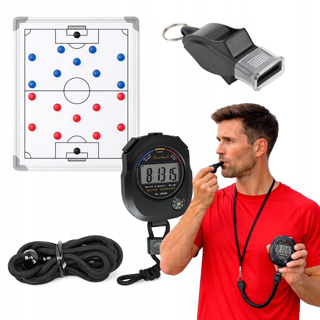 Zestaw Trenerski Piłka Nożna Tablica Taktyczna 45x30 Stoper Gwizdek