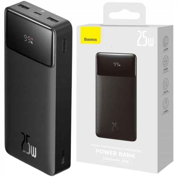 BASEUS Bipow PPBD25K 20000mAh 25W Czarny Powerbank - niskie ceny i opinie w  Media Expert