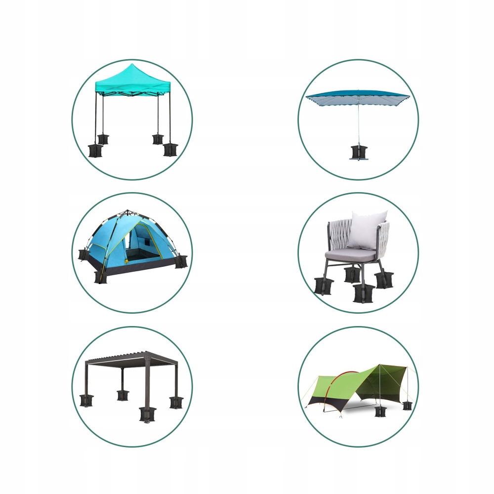 OBCIĄŻNIK PIASKOWY SANDBAG DO NAMIOTU WYSOKIEJ JAKOŚCI WYTRZYMAŁA TORBA 4X Długość 0.1 m