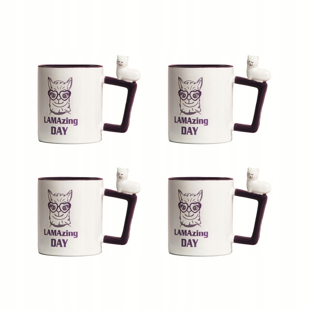 Sada 4x Hrnek Peru s lamou 380 ml Homla