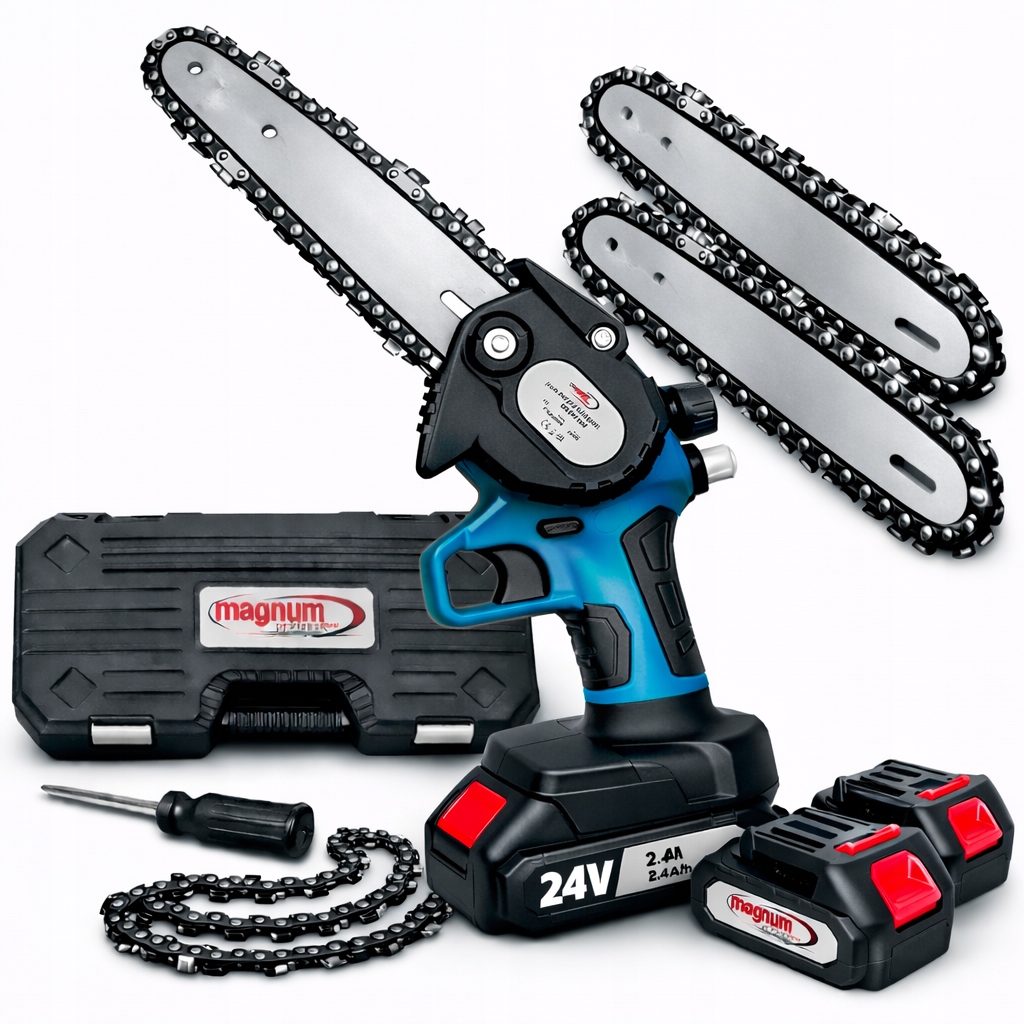 Piła Łańcuchowa Akumulatorowa 8” 2 x Aku 24V Pilarka Gałęziówka Walizka