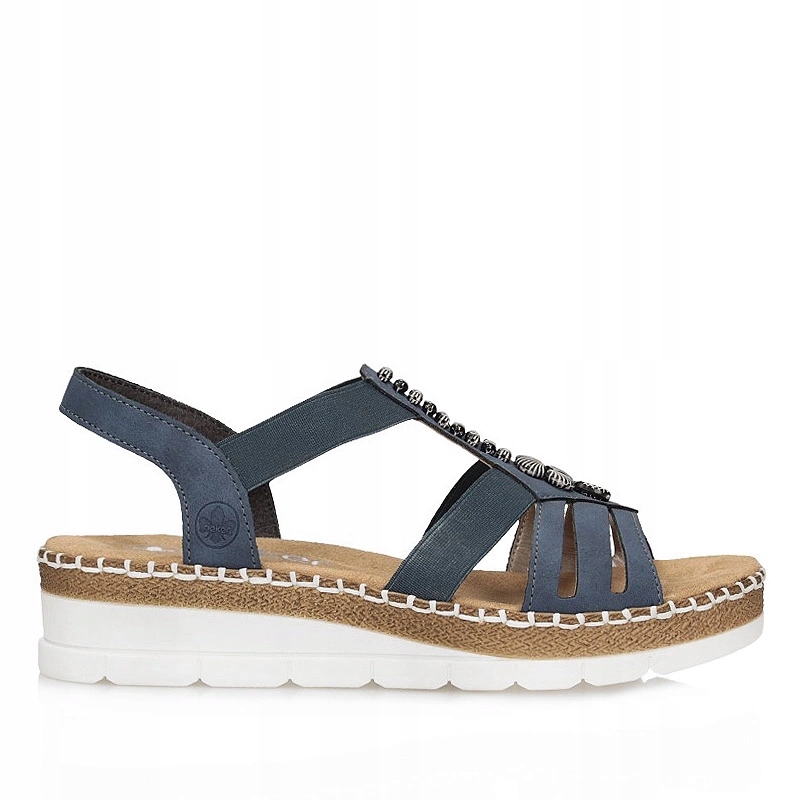 Pohodlné dámské sandály na podpatku Rieker V1206-14