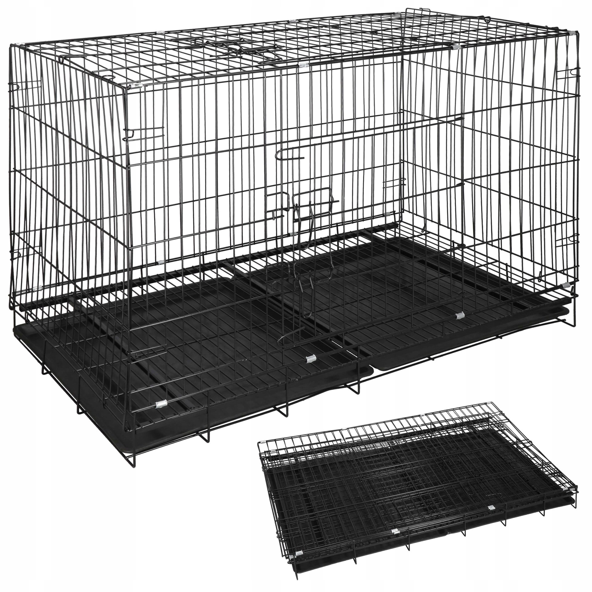 Klatka Składana Metalowa Duża Dla Psa Kota Kojec Mocny Wybieg Dla Psów XL