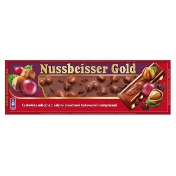 Levně Nussbeisser Čokoláda Gold 220 G Wholenut Raisin