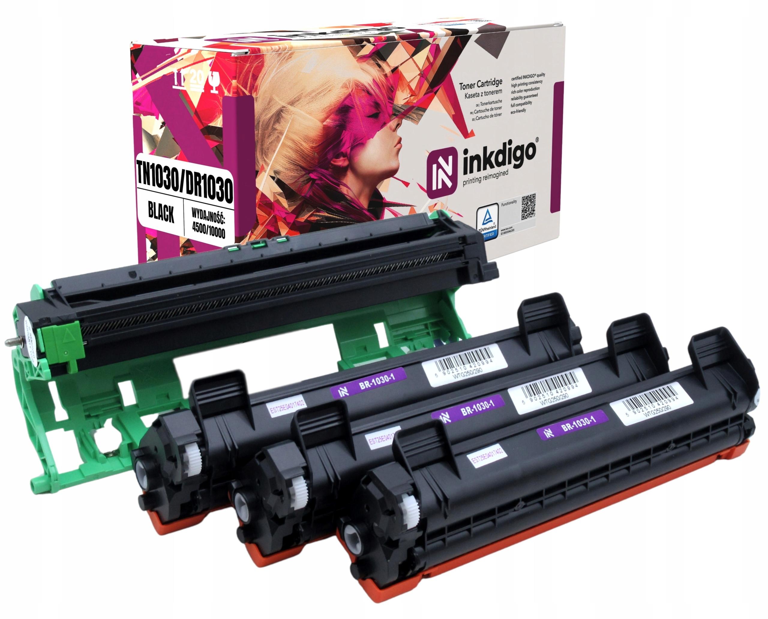3x Toner TN1030 i Bęben DR1030 do drukarki Brother 1030 HL-1210W dcp-1610w