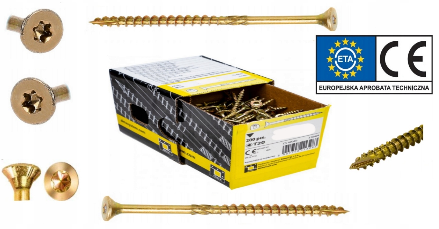 

Wkręty Ciesielskie Do Drewna 6x140 Stożkowe 100szt