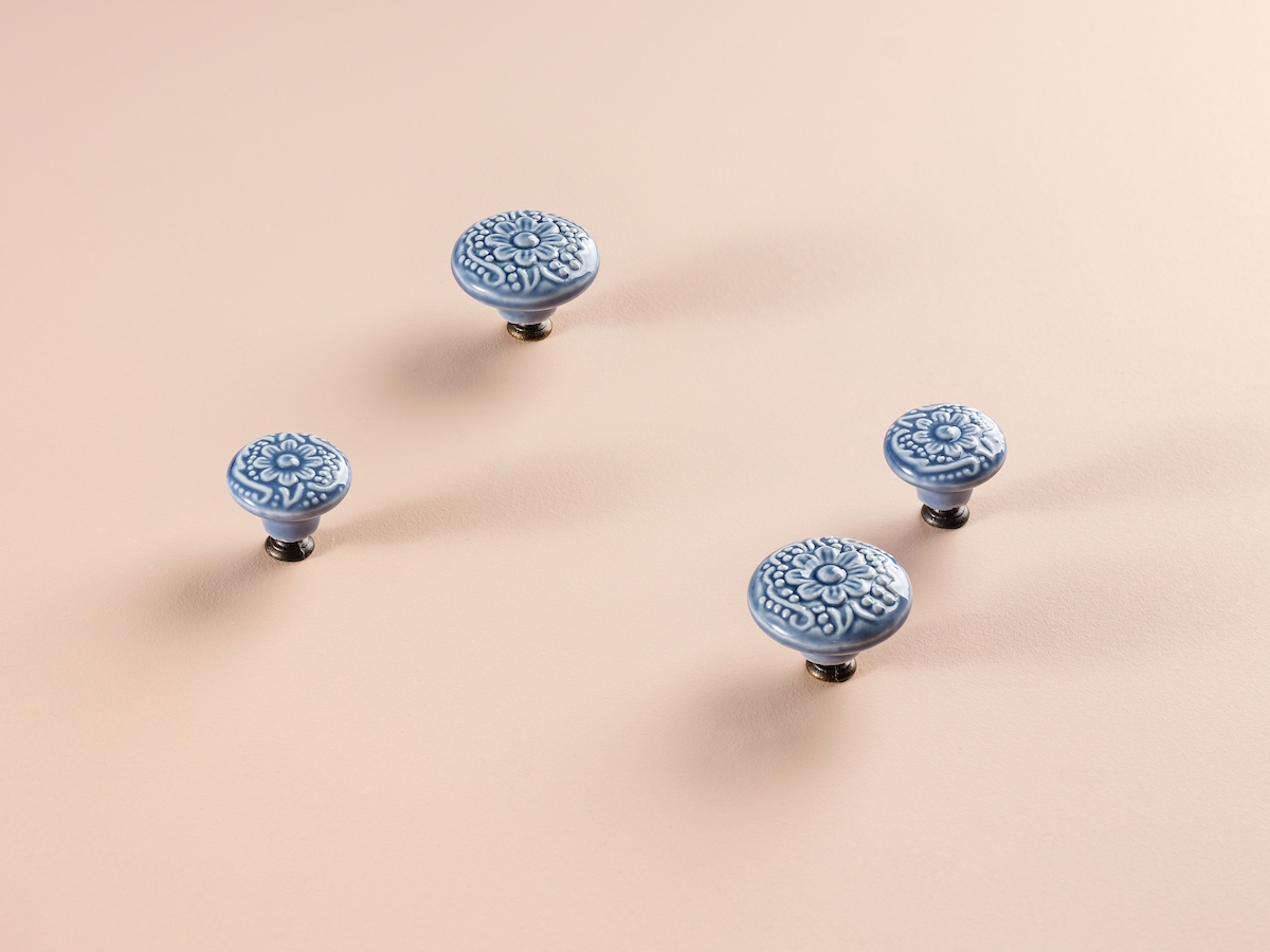 PIĘKNA Gałka Meblowa PORCELANOWA NIEBIESKA Marka HVYT